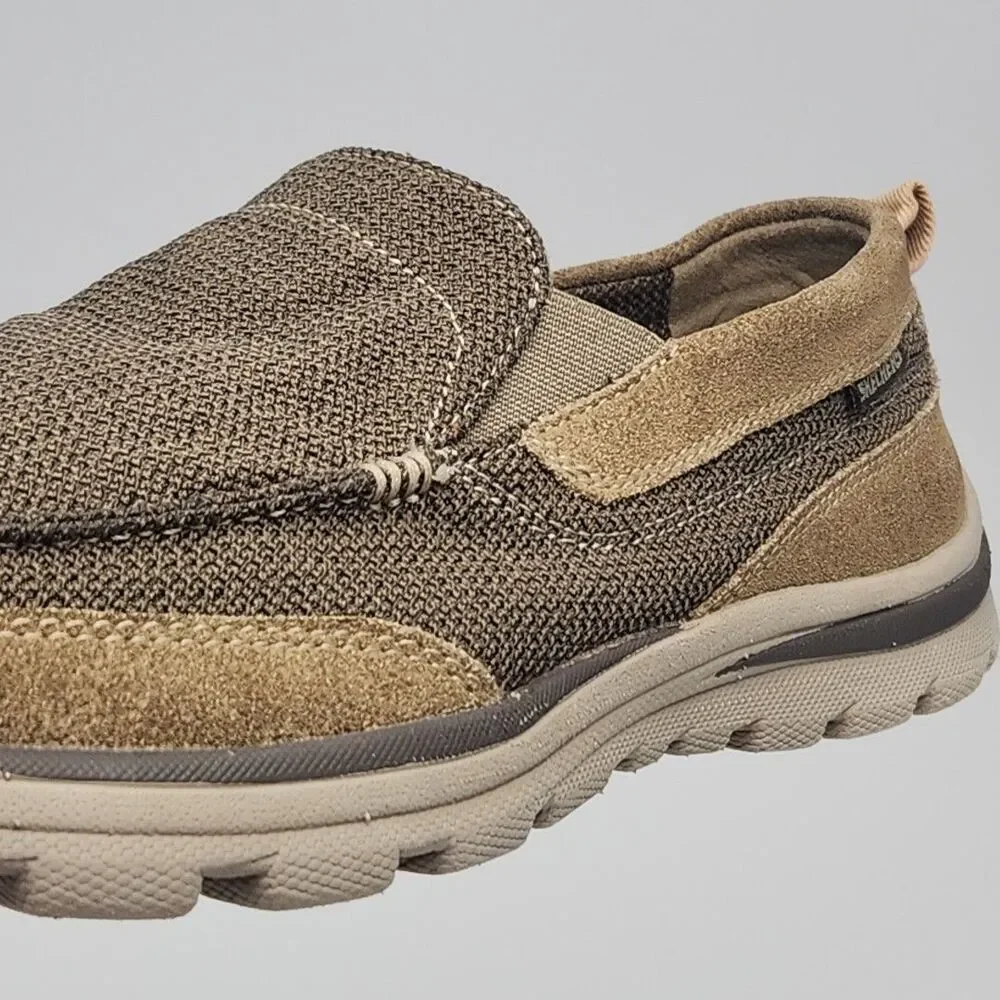 Skechers Loafer Shoe Men Sz 12 Relaxed Fit Brown Slip On Suede Casual 64365
